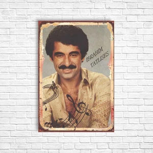 Trend Poster Ibrahim Tatlıses Retro Ahşap Poster