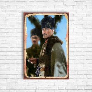 Trend Poster Atatürk Retro Ahşap Poster