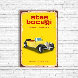 Trend Poster Ateş Böceği Arabası Retro Ahşap Poster