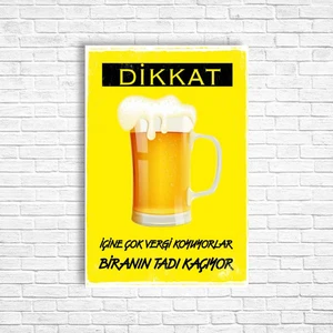 Trend Poster Alkol Bira Retro Ahşap Poster