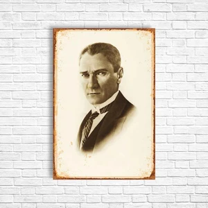 Trend Poster Atatürk Retro Ahşap Poster