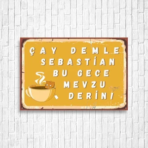 Trend Poster Kahve Retro Ahşap Poster