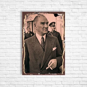 Trend Poster Atatürk Retro Ahşap Poster