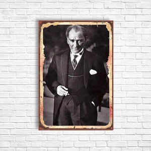 Trend Poster Atatürk Retro Ahşap Poster