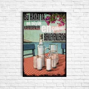 Trend Poster Alkol Rakı Retro Ahşap Poster