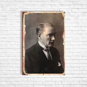 Trend Poster Atatürk Retro Ahşap Poster