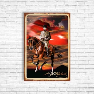 Trend Poster Atatürk Retro Ahşap Poster