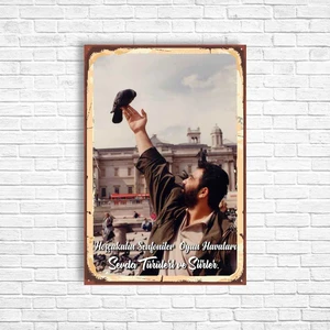 Trend Poster Ahmet Kaya Retro Ahşap Poster