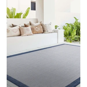 Fresco Ekru Lacivert İskandinav Jüt Yıkanabilir Halı Kilim Balkon Teras Salon Koridor Halısı 23745A
