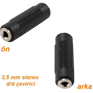 Stereo 3 5 mm Dişi Dişi Çevirici Birleştirici Jak Adaptörü