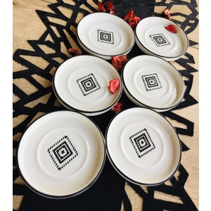Venüs Home Kilim Desen  6 Lı Çay Tabağı