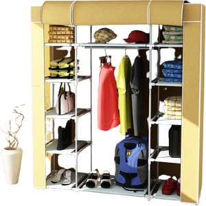 Çift Yandan Raflı Bez Dolap