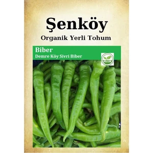 Yerli Demre Sivri Biber Tohumu Doğal Ata Yeşil Sivri Biber Tohumu Pakette 10 gr 1500 Tohum