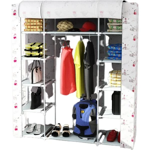 Çelik Profilli Çift Yandan Raflı Bez Dolap