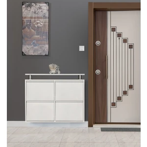 Beyaz 2+2 Metal Ayakkabılık