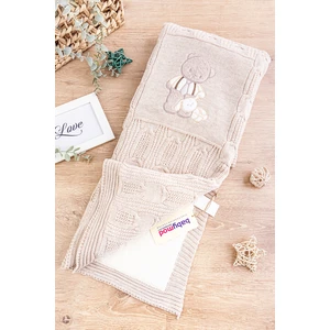 Ayıcık Figürlü Triko Bebek Battaniyesi