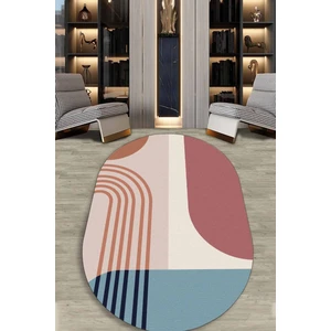 Cappio Halı Nude Tonları 3D Oval Halı (Makinada Yıkanabilir Kaymaz Dot Taban) - CP1352-2