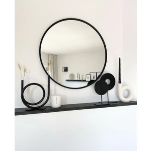 Ersan Dizayn Metal Çerçeveli Siyah Yuvarlak Ayna Çap 60 cm