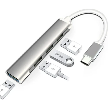 KNN Technology Type - C 4 Girişli USB Çoğaltıcı Type-C To USB Hub 4