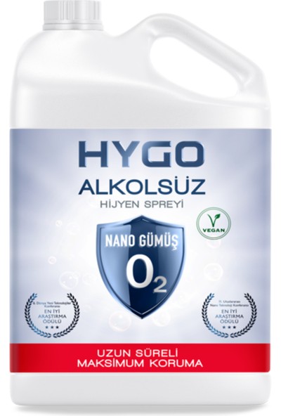 Hygo Nano Gümüş Alkolsüz Hijyen Spreyi 5 lt