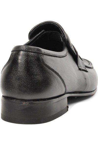 Suphi Şeker 57 Siyah Hakiki Deri Kösele Taban Erkek Klasik Ayakkabı