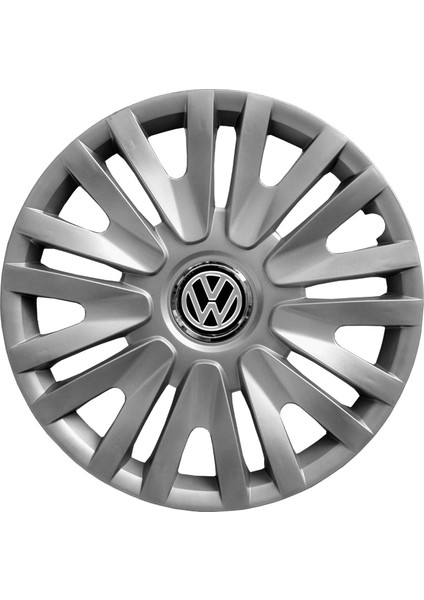 Volkswagen 15 Inç Jant Kapağı Amblemli Gri 4'lü Set 124