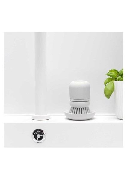 Brabantia Light Grey Sabun Hazneli Bulaşık Fırçası