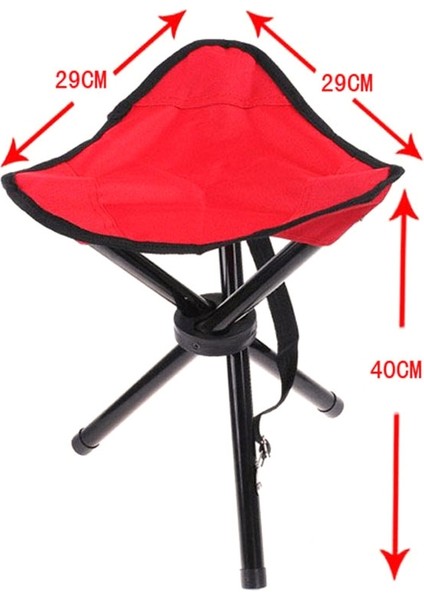 AT6708 Açık Mekan Taşınabilir Katlanır Tripod Taburesi (Kırmızı) (Yurt Dışından)