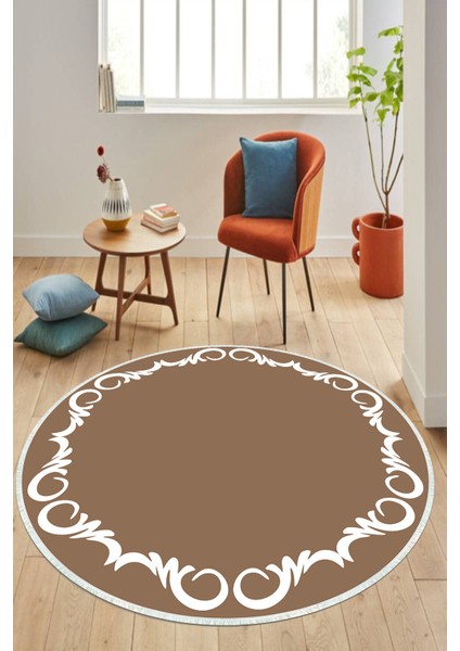 Dijital Baskılı Kaymaz Taban Yıkanabilir Yuvarlak Salon Halısı ve Mutfak Halısı NHY-HT-874