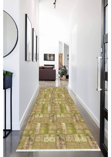 Dijital Baskılı Kaymaz Taban Yıkanabilir Modern Desenli Koridor Halısı Yolluk NHU-HT-983