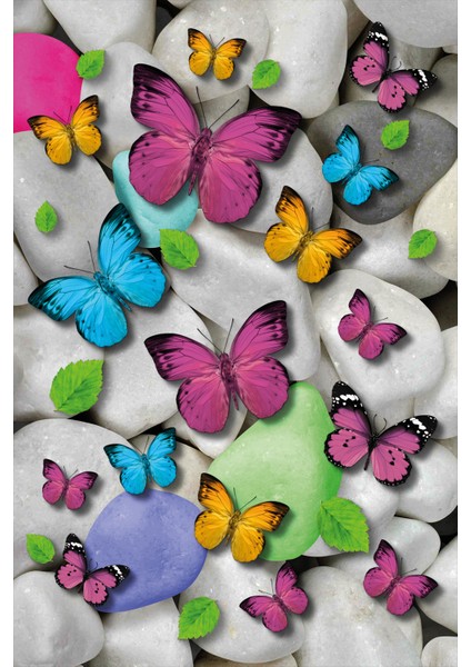 Dijital Baskılı Kaymaz Tabanlı Yıkanabilir Kelebekli Çocuk Odası Halısı NHÇ-HT-1179 fiyatları