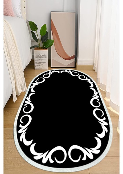 Dijital Baskılı Kaymaz Taban Yıkanabilir Oval Salon Halısı Mutfak Halısı ve Yolluk NHO-HT-866