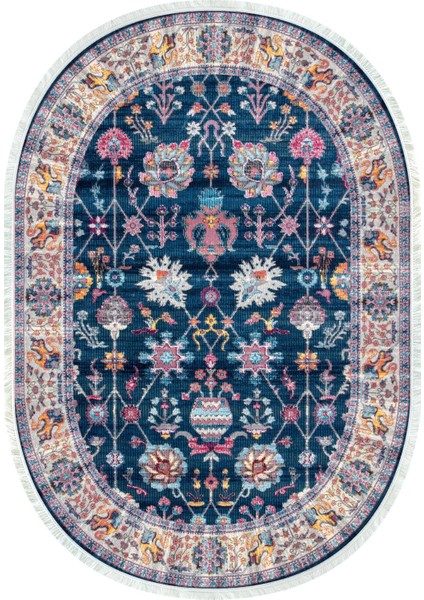 Dijital Baskılı Kaymaz Taban Yıkanabilir Oval Salon Halısı Mutfak Halısı ve Yolluk NHO-HT-995