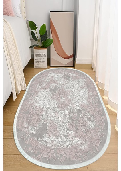 Dijital Baskılı Kaymaz Taban Yıkanabilir Oval Salon Halısı Mutfak Halısı ve Yolluk NHO-HY-1075