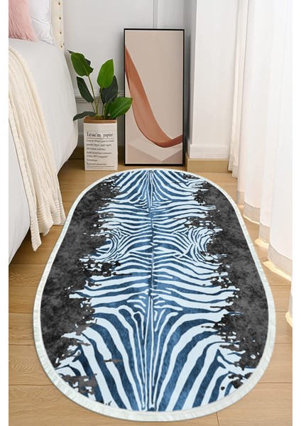 Dijital Baskılı Kaymaz Taban Yıkanabilir Oval Salon Halısı Mutfak Halısı ve Yolluk NHO-HT-1118