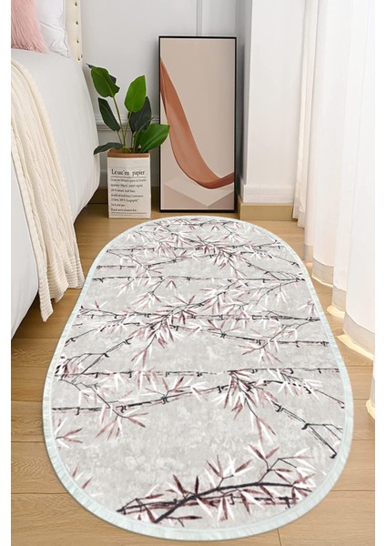 Dijital Baskılı Kaymaz Taban Yıkanabilir Oval Salon Halısı Mutfak Halısı ve Yolluk NHO-HT-353