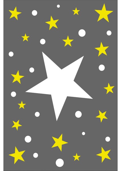 Dijital Baskılı Kaymaz Tabanlı Yıkanabilir Yıldız Desenli Çocuk Odası Halısı NHÇ-HP-715 fiyatları