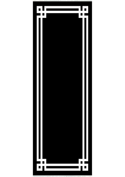 Dijital Baskılı Kaymaz Taban Yıkanabilir Beyaz Çerçeveli Siyah Koridor Halısı Yolluk NHU-HS-518 fiyatları