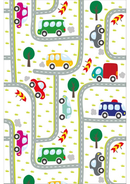 Dijital Baskılı Kaymaz Tabanlı Yıkanabilir Arabalı Çocuk Odası Halısı NHÇ-HP-690 fiyatları