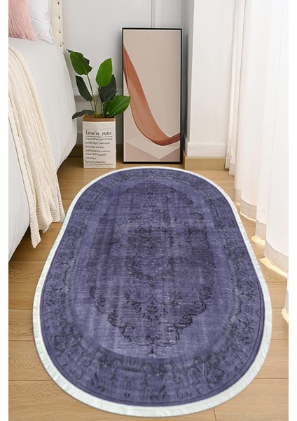 Dijital Baskılı Kaymaz Taban Yıkanabilir Oval Salon Halısı Mutfak Halısı ve Yolluk NHO-HT-148