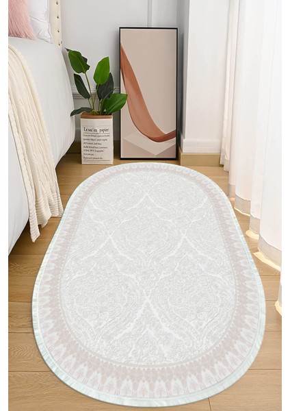 Dijital Baskılı Kaymaz Taban Yıkanabilir Oval Salon Halısı Mutfak Halısı ve Yolluk NHO-HT-391
