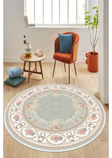Dijital Baskılı Kaymaz Taban Yıkanabilir Yuvarlak Salon Halısı ve Mutfak Halısı NHY-HK-173