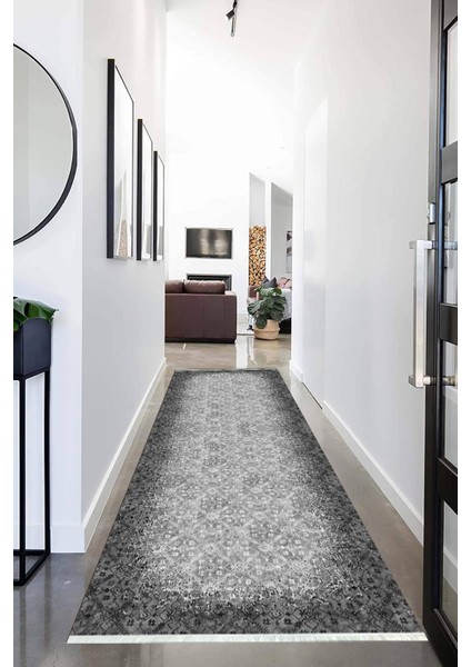 Dijital Baskılı Kaymaz Taban Yıkanabilir Modern Desenli Koridor Halısı Yolluk NHU-HT-245