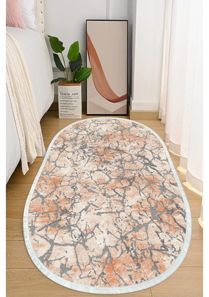 Dijital Baskılı Kaymaz Taban Yıkanabilir Oval Salon Halısı Mutfak Halısı ve Yolluk Nho-Ht-85