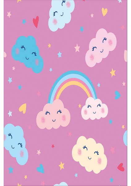 Dijital Baskılı Kaymaz Tabanlı Yıkanabilir Bulutlu Çocuk Odası Halısı NHÇ-HP-616 fiyatları