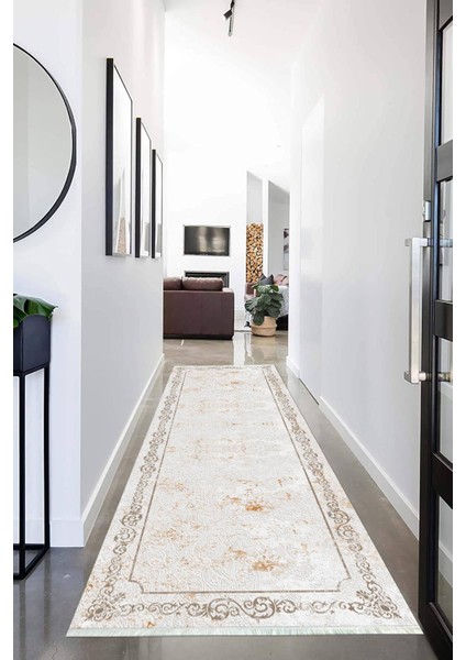 Dijital Baskılı Kaymaz Taban Yıkanabilir Modern Desenli Koridor Halısı Yolluk NHU-SD-311