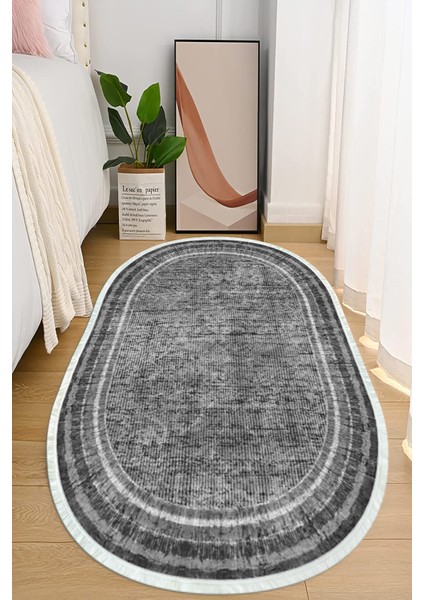 Dijital Baskılı Kaymaz Taban Yıkanabilir Oval Salon Halısı Mutfak Halısı ve Yolluk NHO-HT-972