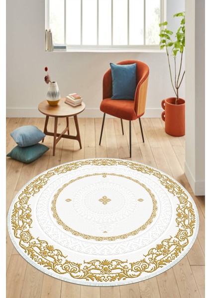Dijital Baskılı Kaymaz Taban Yıkanabilir Yuvarlak Salon Halısı ve Mutfak Halısı NHY-HK-112