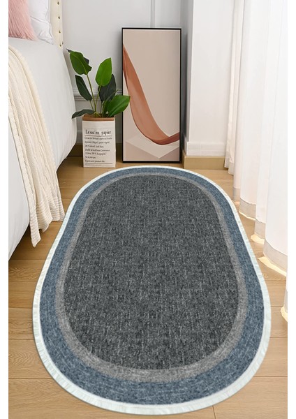 Dijital Baskılı Kaymaz Taban Yıkanabilir Oval Salon Halısı Mutfak Halısı ve Yolluk NHO-HT-231