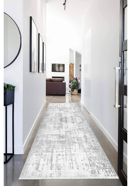 Dijital Baskılı Kaymaz Taban Yıkanabilir Modern Desenli Koridor Halısı Yolluk NHU-HT-1348